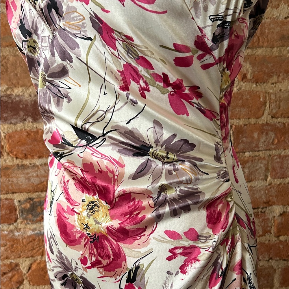 Maggy London Pink and Purple Floral Midi Dress - Picture 3 of 4